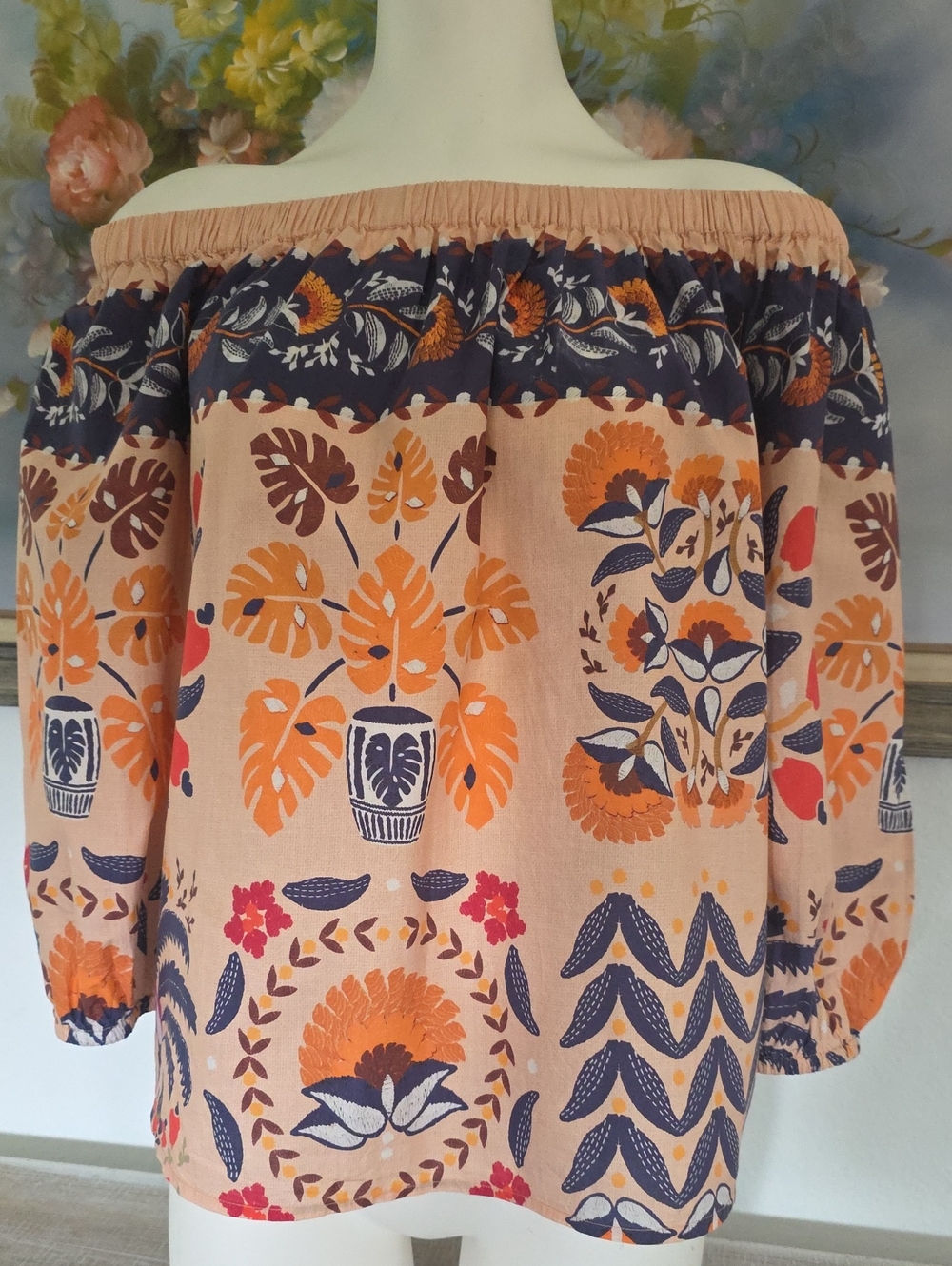 Farm Rio Off-Shoulder Print Blouse - Picture 2 of 4